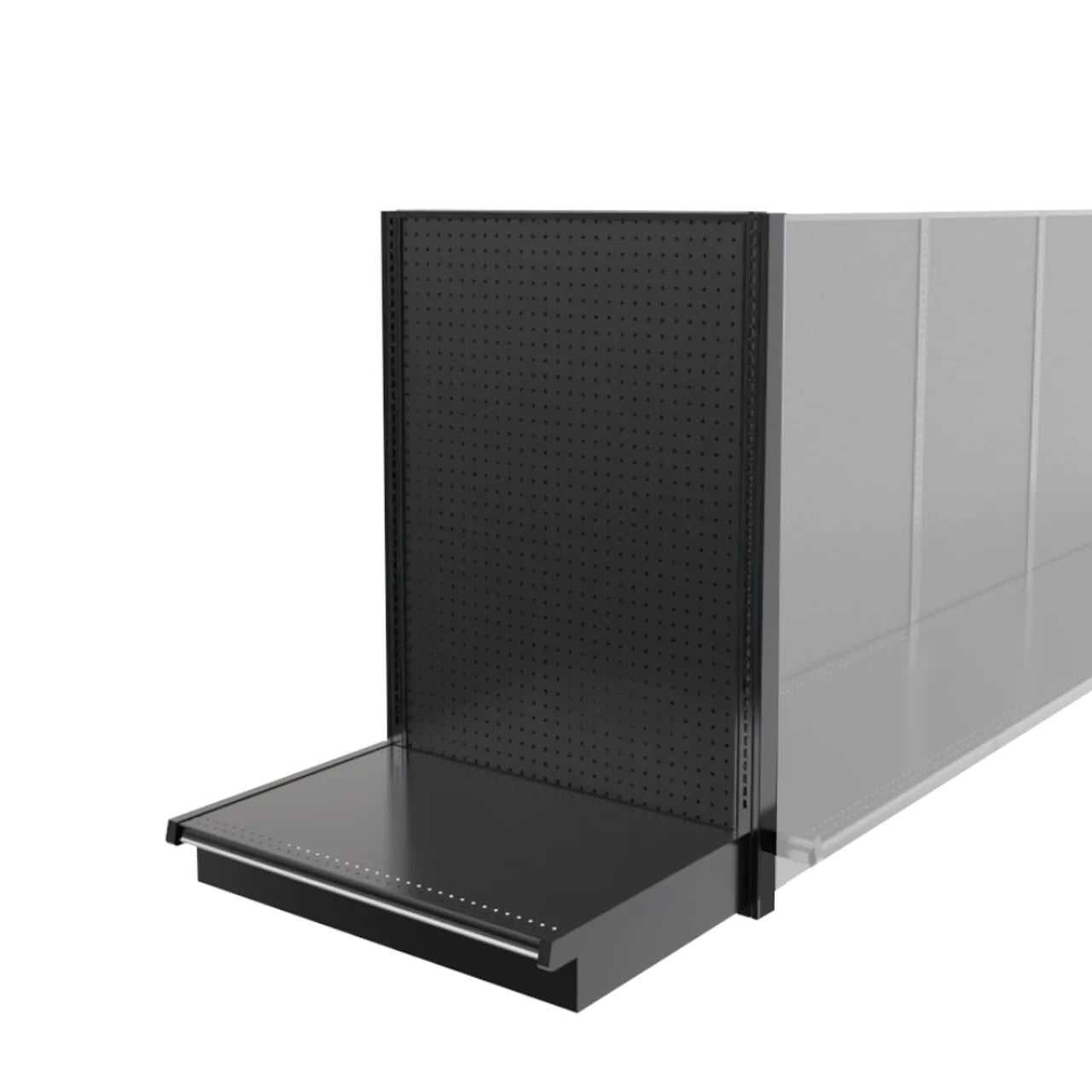 Lozier Shelving End Cap, Black, 36W 54H 25D, New