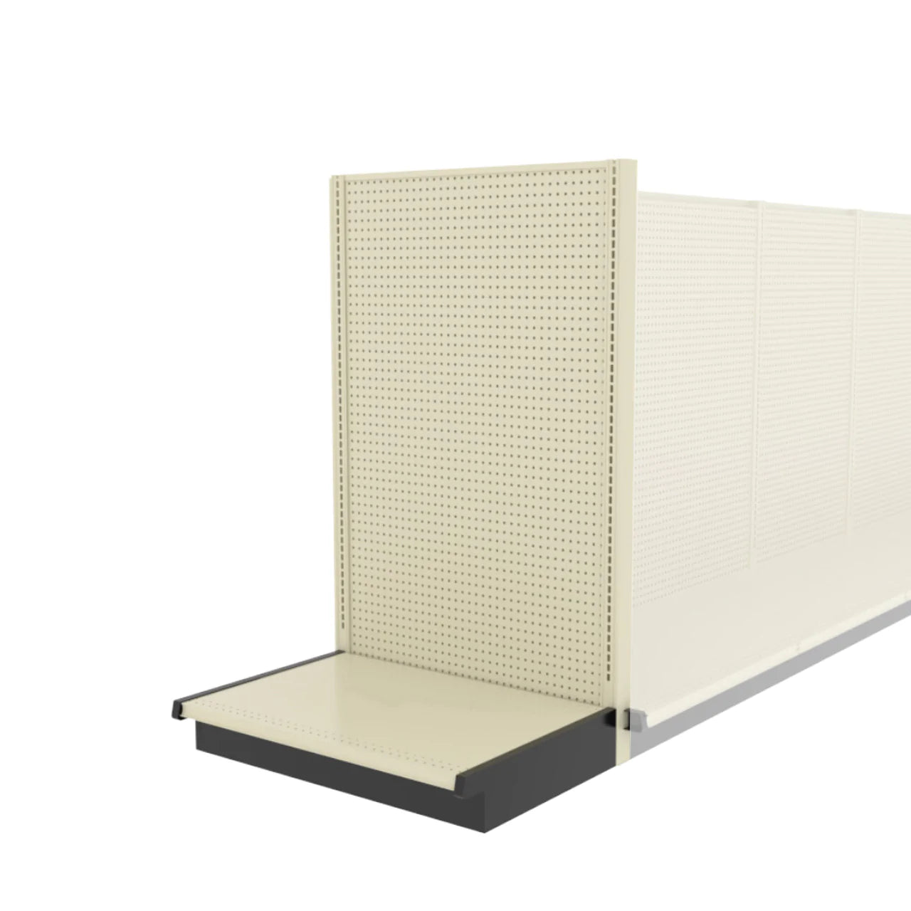 Lozier Shelving End Cap, Beige White, 36W 60H 25D, Refurbished