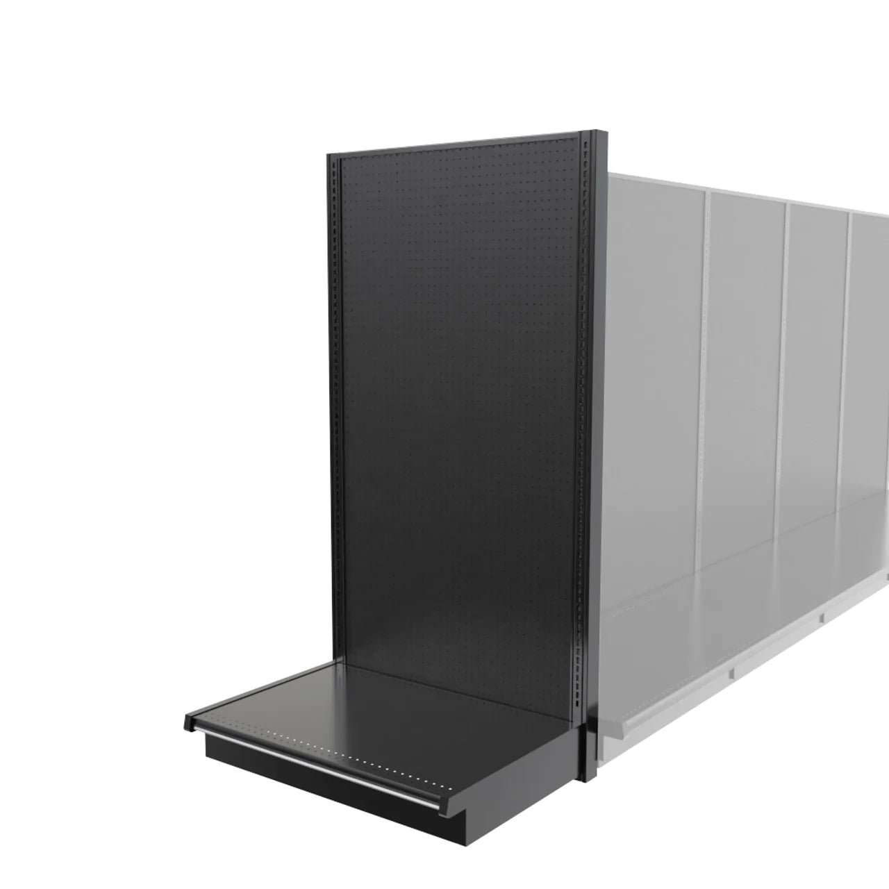 Lozier Shelving End Cap, Black, 48W 72H 22D, New