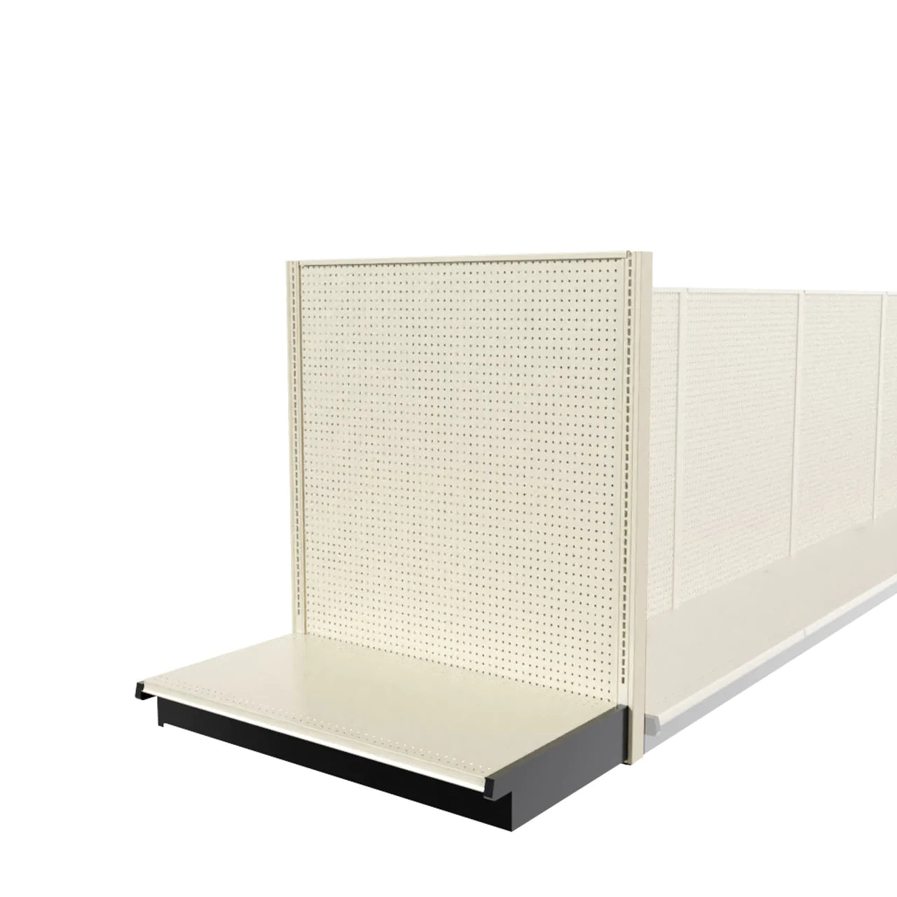 Lozier Shelving End Cap, Beige White, 48W 54H 25D, Refurbished