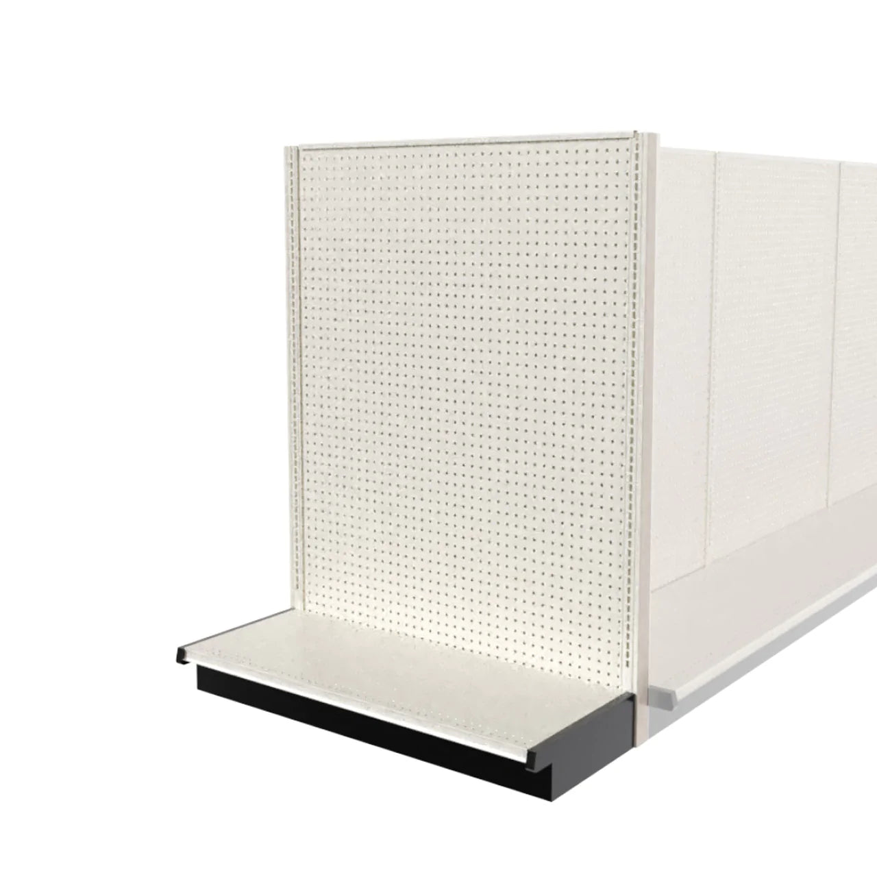 Lozier Shelving End Cap, Beige White, 48W 60H 19D, Refurbished