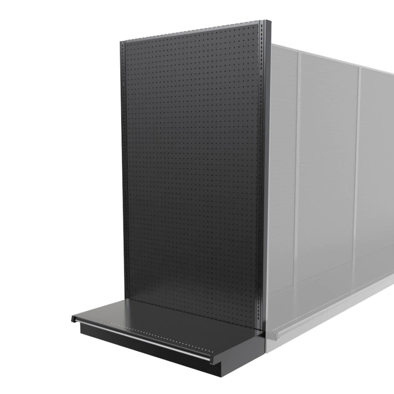 Lozier Shelving End Cap, Black, 48W 84H 22D, Refurbished