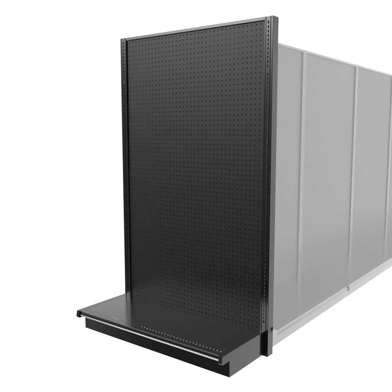 Lozier Shelving End Cap, Black, 48W 84H 25D, Refurbished