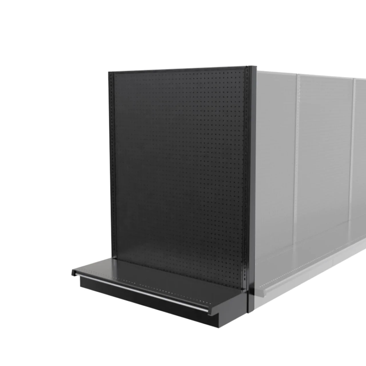 Lozier Shelving End Cap, Black, 48W 60H 25D, Refurbished