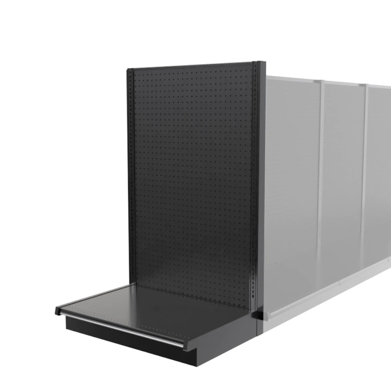 Lozier Shelving End Cap, Black, 36W 60H 25D, Refurbished