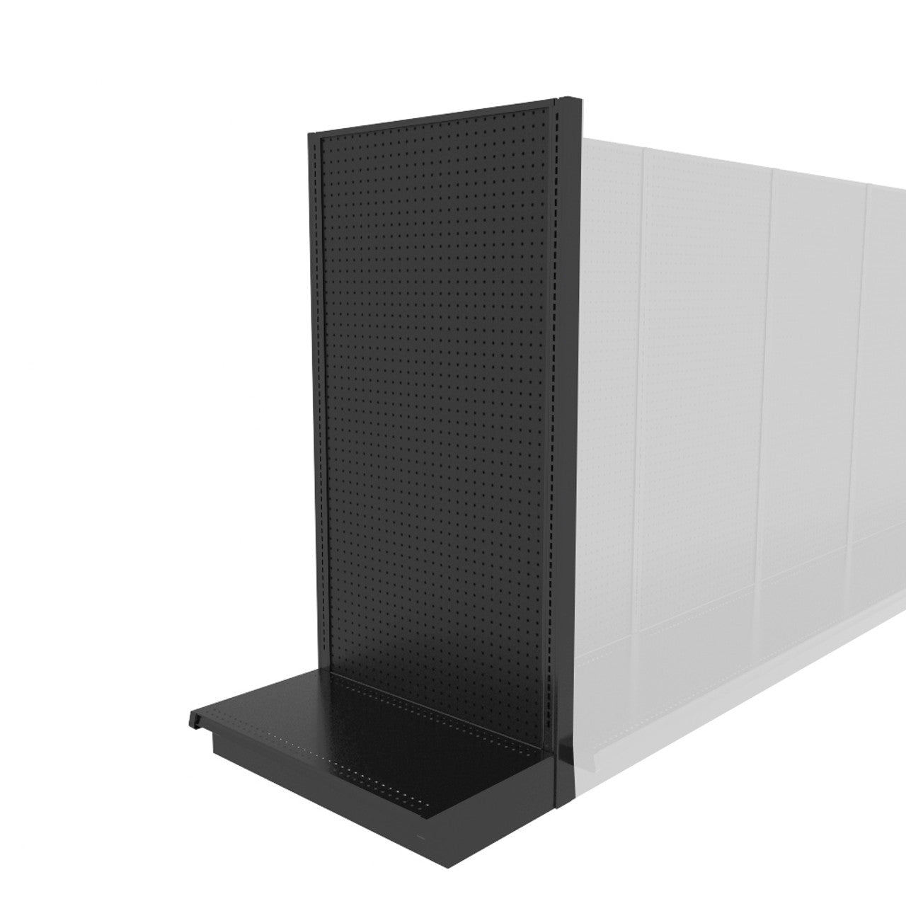Lozier Shelving End Cap, Black, 36W 72H 16D, Used