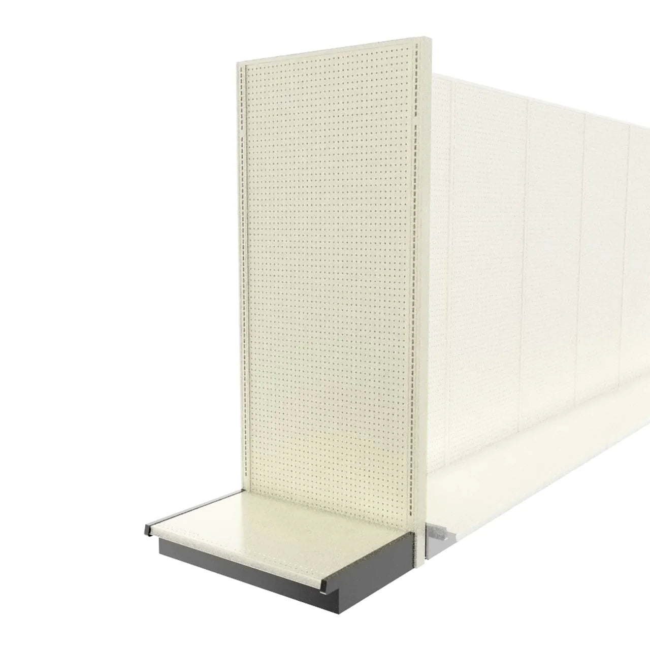 Lozier Shelving End Cap, Beige White, 36W 84H 25D, New