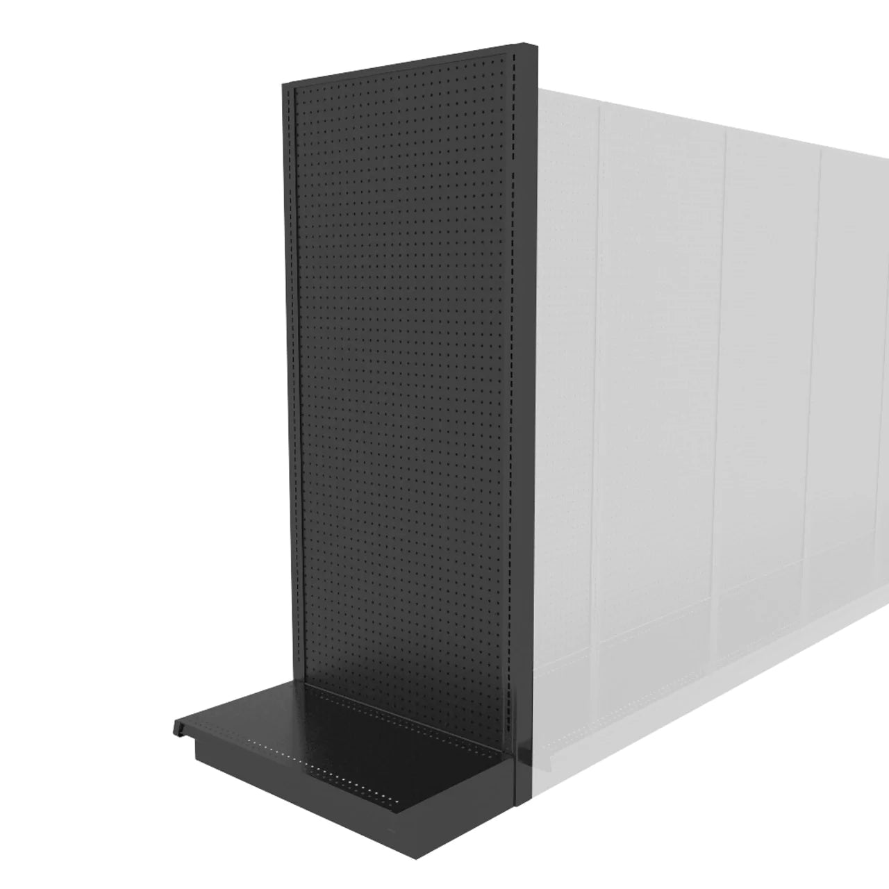 Lozier Shelving End Cap, Black, 36W 84H 22D, Refurbished
