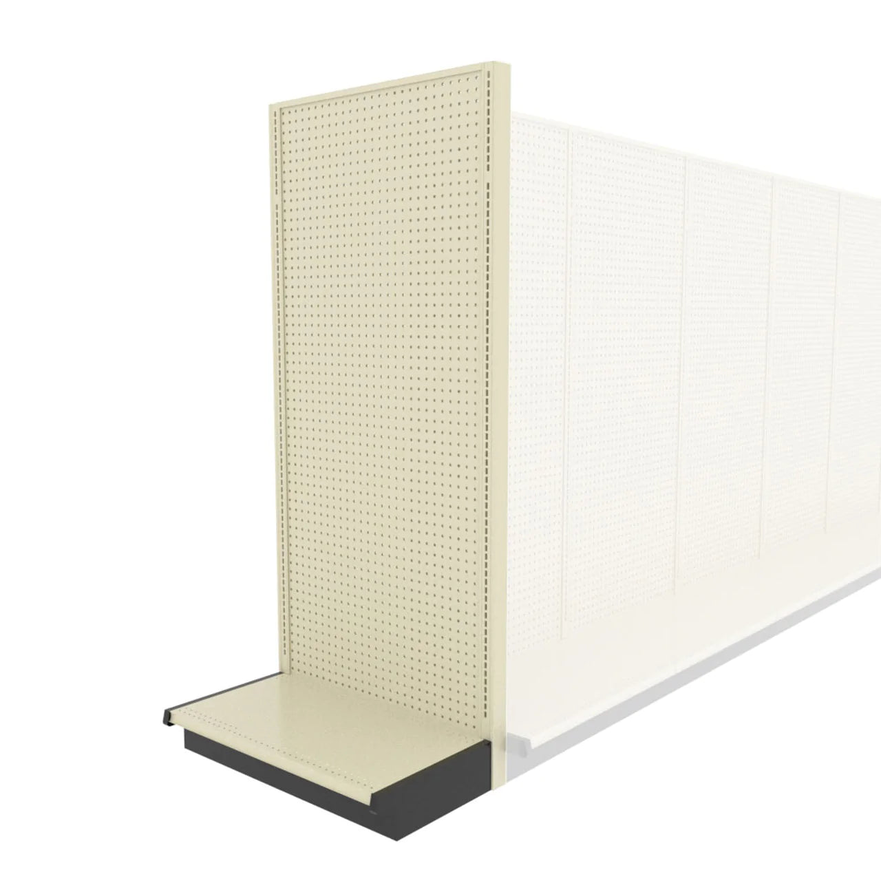 Lozier Shelving End Cap, Beige White, 36W 84H 22D, Refurbished