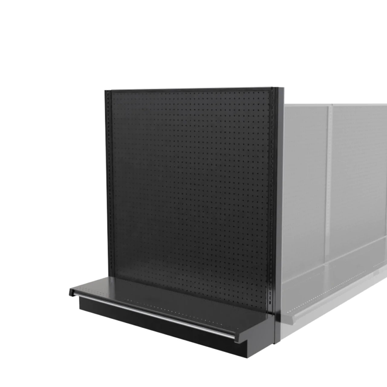 Lozier Shelving End Cap, Black, 48W 54H 13D, Refurbished
