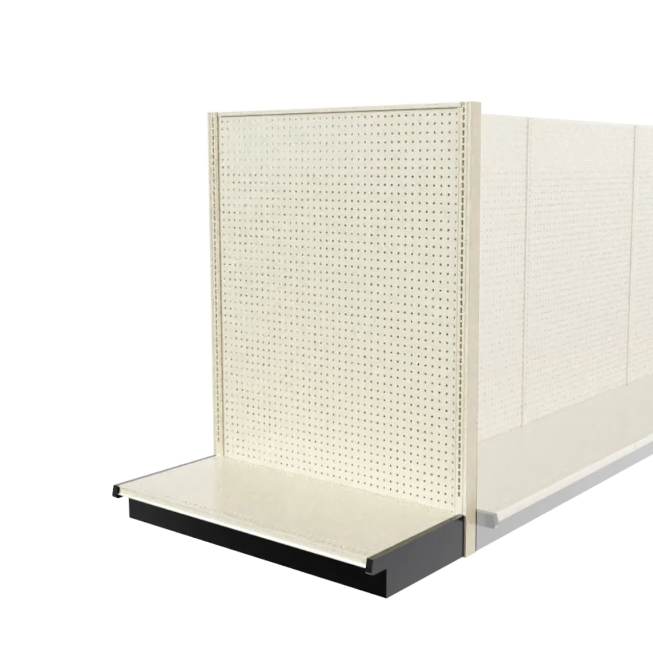 Lozier Shelving End Cap, Beige White, 48W 60H 22D, Refurbished