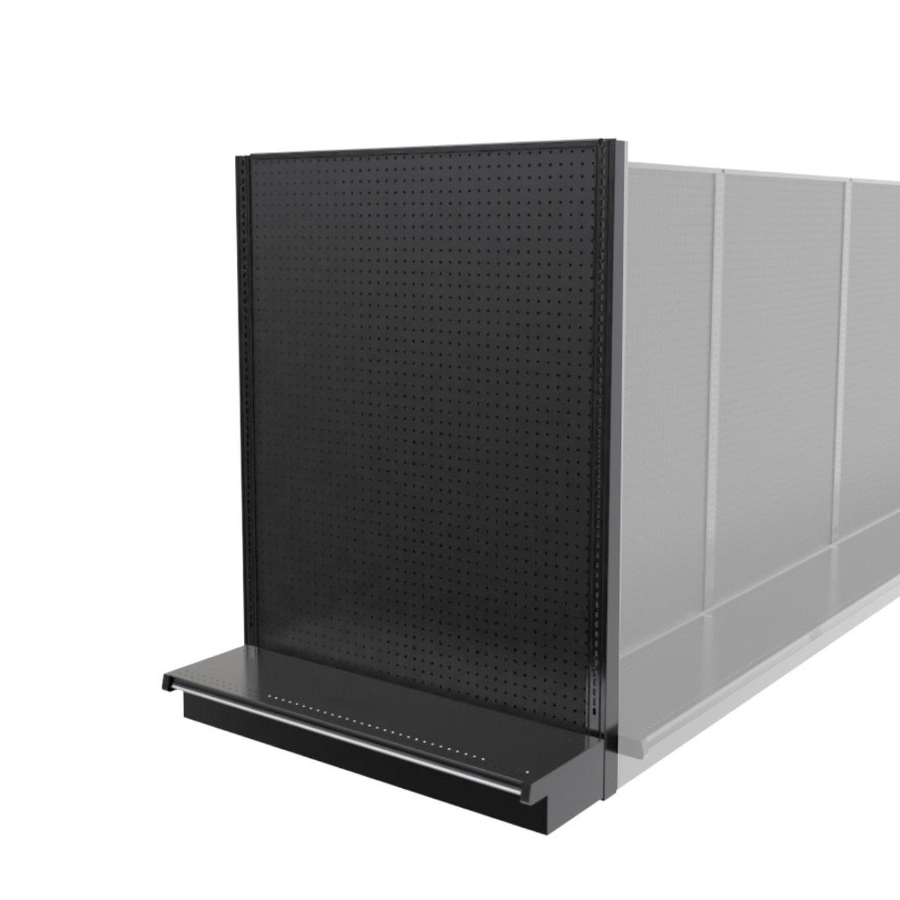 Lozier Shelving End Cap, Black, 48W 72H 13D, Used