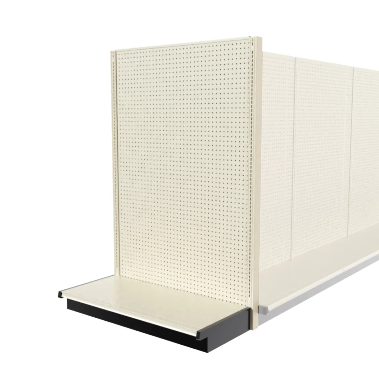 Lozier Shelving End Cap, Beige White, 48W 72H 22D, Refurbished