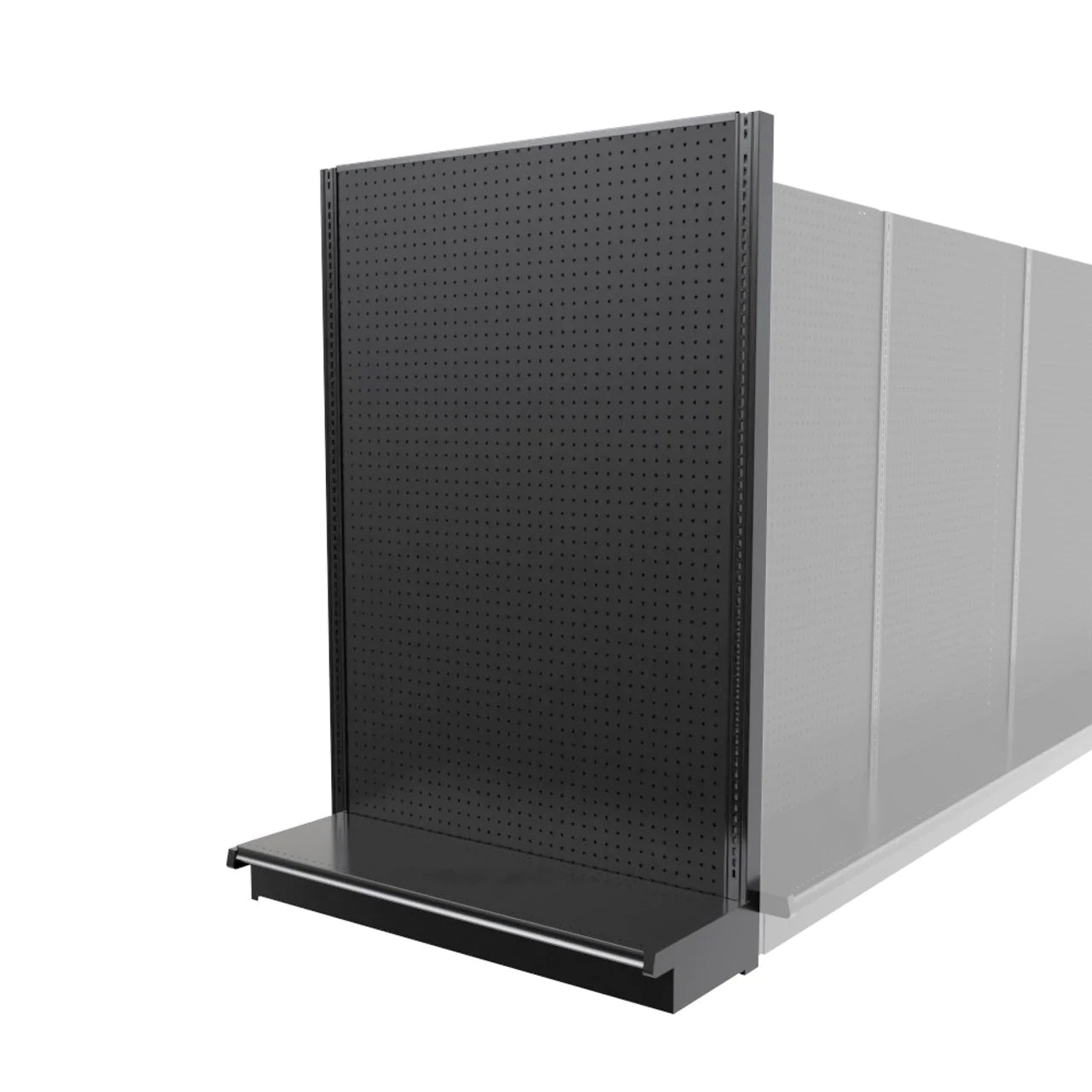Lozier Shelving End Cap, Black, 48W 72H 16D, New