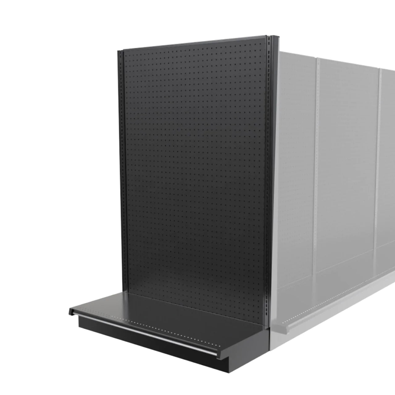 Lozier Shelving End Cap, Black, 48W 72H 19D, New